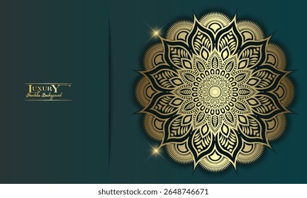 Luxury ornamental mandala background with golden arabesque patterns, element for invitation, meditation poster, yoga, wedding, book cover, cover page, luxury mandala art illustration vector art