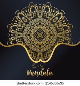 Luxury Ornamental Mandala Background. Template For Card Or Invitation With Beautiful Gold Ornament . Mandala Vector Luxury Illustration Element For Identity, Prints And Premium Design.