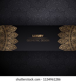 luxury ornamental mandala design background in gold color
