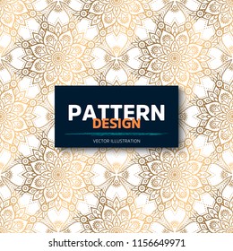 luxury ornamental mandala design background in gold color