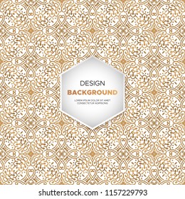 luxury ornamental mandala design background in gold color