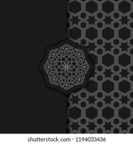 luxury ornamental mandala design background in dark color.