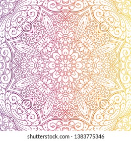 luxury ornamental mandala design background rainbow color, multicolored. Vector illustration