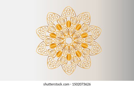luxury ornamental mandala design background in gold color vector illustration