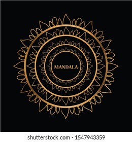luxury ornamental mandala design background in gold color. ornament elegant invitation wedding card , invite , backdrop cover banner illustration vector design