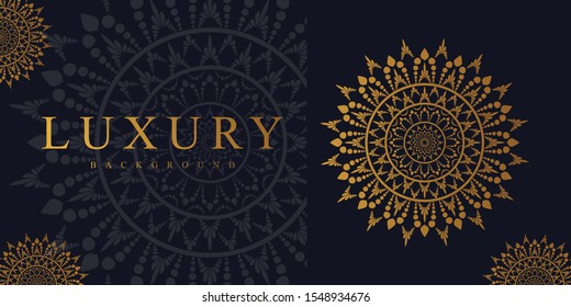 luxury ornamental mandala design background in gold color