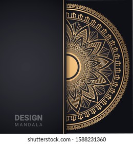 luxury ornamental mandala design background in gold color, Abstract luxury background, ornament elegant invitation wedding card , invite , backdrop cover banner illustration vector design