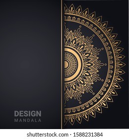 luxury ornamental mandala design background in gold color, Abstract luxury background, ornament elegant invitation wedding card , invite , backdrop cover banner illustration vector design
