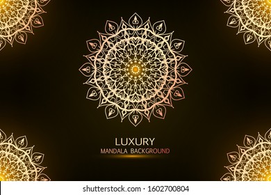 luxury ornamental mandala design background in gold color