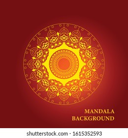 Luxury ornamental mandala design background in gold color Free Vector
