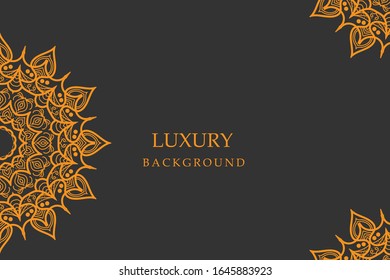 luxury ornamental mandala design background in gold color