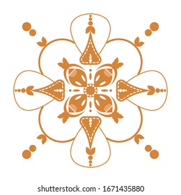 Luxury ornamental mandala design background in gold color. Luxury flower decoration Ramadan background.