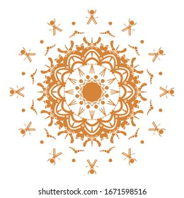 Luxury ornamental mandala design background in gold color. Luxury flower decoration Ramadan background.