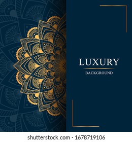 luxury ornamental mandala design background in gold color