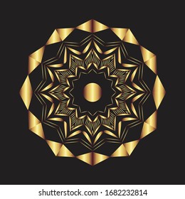 luxury ornamental mandala design background in gold color