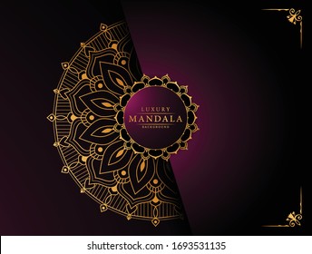 Luxury ornamental mandala design background  with golden arabesque pattern arabic islamic east style