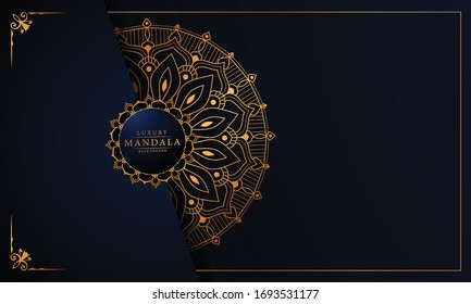 Luxury ornamental mandala design background  with golden arabesque pattern arabic islamic east style