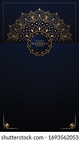 luxury ornamental mandala design background in gold color.