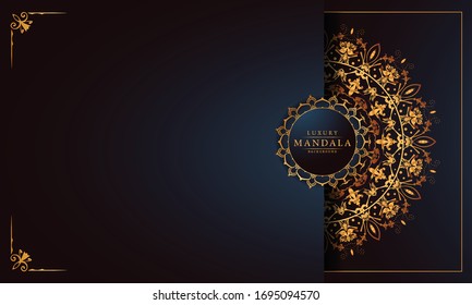 Luxury ornamental mandala design background  with golden 
arabesque pattern arabic islamic east style