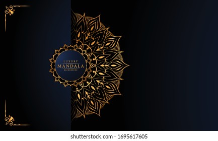 
Luxury ornamental mandala design background  with golden 
arabesque pattern arabic islamic east style.