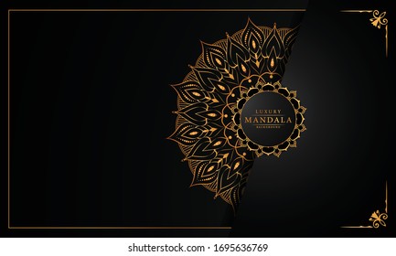 
Luxury ornamental mandala design background  with golden 
arabesque pattern arabic islamic east style.  ornament elegant
 invitation wedding card , invite , backdrop cover banner illustration 