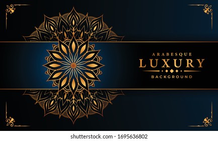
Luxury ornamental mandala design background  with golden 
arabesque pattern arabic islamic east style.  ornament elegant
 invitation wedding card , invite , backdrop cover banner illustration 