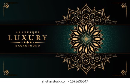
Luxury ornamental mandala design background  with golden 
arabesque pattern arabic islamic east style.  ornament elegant
 invitation wedding card , invite , backdrop cover banner illustration 