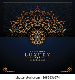 
Luxury ornamental mandala design background  with golden 
arabesque pattern arabic islamic east style.  ornament elegant
 invitation wedding card , invite , backdrop cover banner illustration 