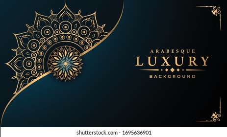 
Luxury ornamental mandala design background  with golden 
arabesque pattern arabic islamic east style.  ornament elegant
 invitation wedding card , invite , backdrop cover banner illustration 