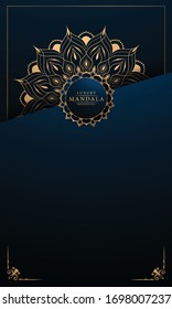 Luxury ornamental mandala design background  with golden 
arabesque pattern arabic islamic east style. ornament elegant invitation wedding card, invite, backdrop cover banner illustration 