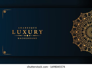 Luxury ornamental mandala design background  with 
arabesque pattern arabic islamic east style.  ornament elegant
 invitation wedding card , invite , backdrop cover banner illustration 