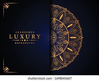 Luxury ornamental mandala design background  with 
arabesque pattern arabic islamic east style.  ornament elegant
 invitation wedding card , invite , backdrop cover banner illustration 