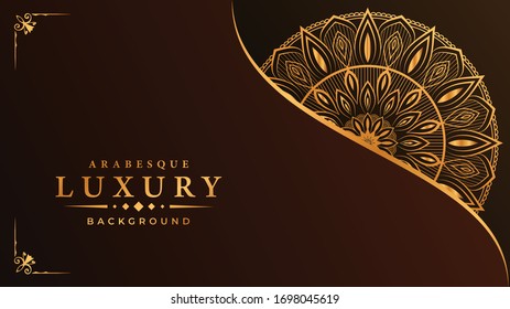 Luxury ornamental mandala design background  with 
arabesque pattern arabic islamic east style.  ornament elegant
 invitation wedding card , invite , backdrop cover banner illustration 