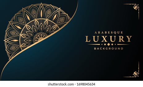 Luxury ornamental mandala design background  with 
arabesque pattern arabic islamic east style.  ornament elegant
 invitation wedding card , invite , backdrop cover banner illustration 