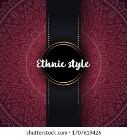 Luxury ornamental mandala design background. white color artwork in maroon color background. ornament elegant invitation wedding card , invite , backdrop cover banner illustration vector design.