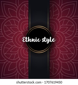 Luxury ornamental mandala design background. white color artwork in maroon color background. ornament elegant invitation wedding card , invite , backdrop cover banner illustration vector design.