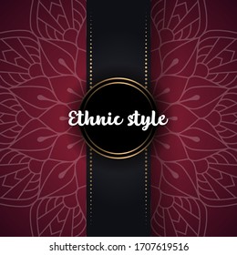Luxury ornamental mandala design background. white color artwork in maroon color background. ornament elegant invitation wedding card , invite , backdrop cover banner illustration vector design.