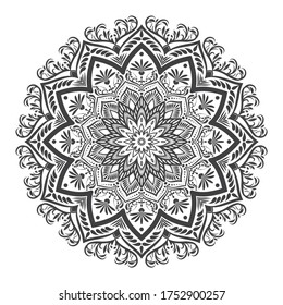 Black Indian Ornament Mandala Stock Vector (Royalty Free) 121205245