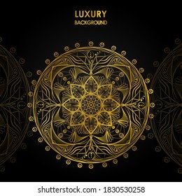 Luxuriöser ornamentaler Mandaladesign-Hintergrund in goldener Farbe. Golden mandala Design. Ziermandala Design Hintergrund in goldener Farbe. 