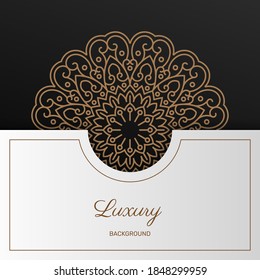 Luxury ornamental mandala design background in gold color. -  Vector.