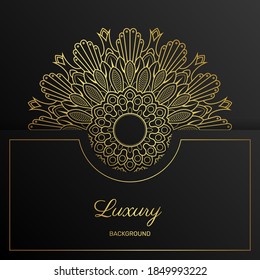 Luxury ornamental mandala design background in gold color. -  Vector.