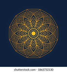 luxury ornamental mandala design background in gold color