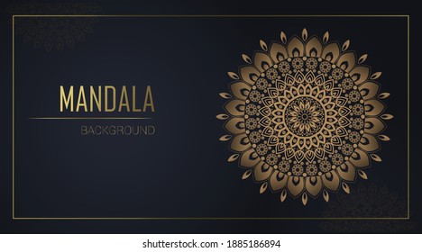 Luxury ornamental mandala design background in gold color vector