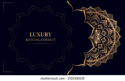 Fondo de diseño de Mandala ornamental de lujo en color dorado
