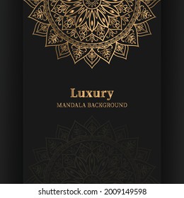 luxury ornamental mandala design background in gold color. ornament elegant invitation wedding card , invite ,Arabesque Pattern, eps 10.