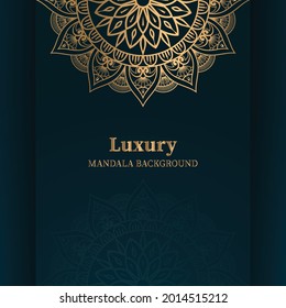 luxury ornamental mandala design background in gold color. eps 10.