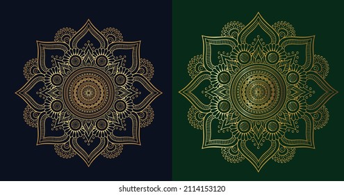 Luxury ornamental mandala design background in gold color vector Free Vector or Floral background design Free Vector 