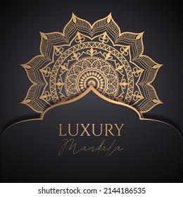 Luxury ornamental mandala design background in gold color vector. Vector islamic background Free Vector