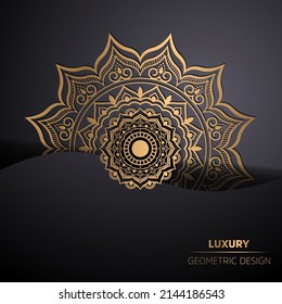 Luxury ornamental mandala design background in gold color vector. Vector islamic background Free Vector