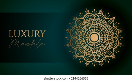 Luxury ornamental mandala design background in gold color vector. Vector islamic background Free Vector